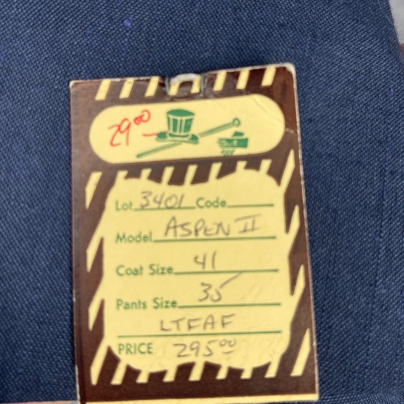 Sans A Belt Suit Men Blazer Formal Event Sport Coat Wool Silk Blend Siz 41R Blue - Picture 8 of 13